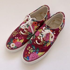 Keds x Rifle Paper Co Burgundy Blossoms Floral Sneakers Shoes Anthro womens 9
